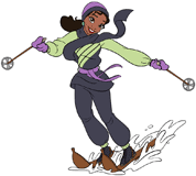 Tiana skiing