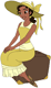 Elegant Tiana sitting on a suitcase