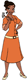 Tiana in orange dress holding a hammer
