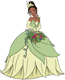 Tiana holding basket of flowers, frog Naveen