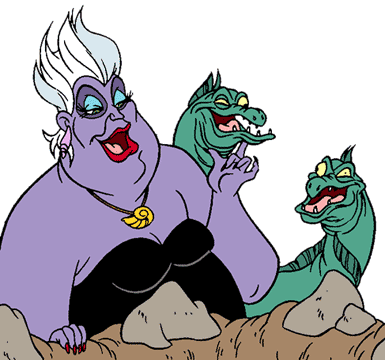 Ursula with Flotsam and Jetsam