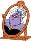 Ursula's reflection in mirror