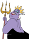 Ursula holding the trident