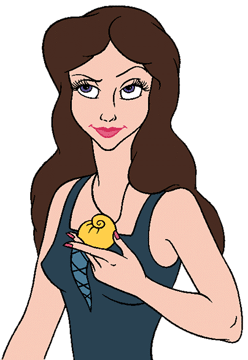 Vanessa holding her seashell necklace