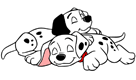 101 Dalmatians puppies napping together
