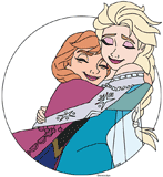 Anna and Elsa hugging