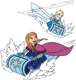Anna and Elsa sledding