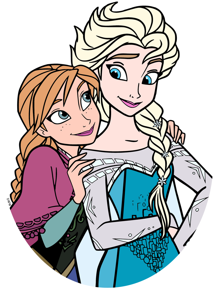 all-original. transparent images of Anna and Elsa from Disney's Frozen...