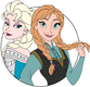 Anna, Elsa back to back