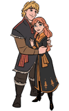Kristoff and Anna hugging