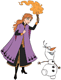 Olaf, Anna holding a torch