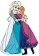 Anna, Elsa hugging