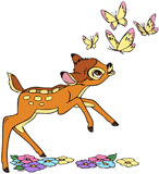 Bambi chasing butterflies