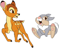 Bambi & Thumper running together