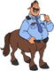 Officer Colt Bronco drinking coffee