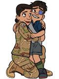 Aunt Olga hugging Elio