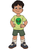 Elio Solis wearing his alien shirt