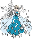Elsa creating a snowstorm