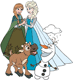 Elsa, Anna, Olaf, baby reindeer