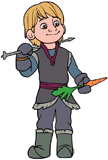 Young Kristoff holding a carrot