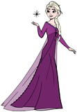 Elsa in her purple nightgown