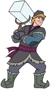 Kristoff with a block of ice