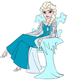 Elsa sitting on throne