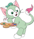 Gelatoni painting with his tail
