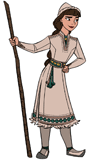 Honeymaren holding a stick