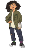 Mabel standing with a hand on her hip
