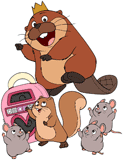 King George with mice and squirrel