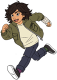 Human Mabel running