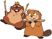 King George and Mabel building a dam