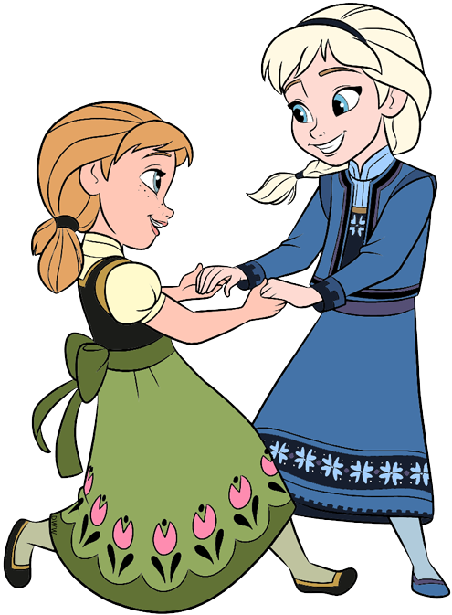 Young Anna &amp; Elsa Clip Art from Frozen | Disney Clip Art Galore