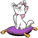 Marie sitting on her pillow