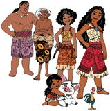 Moana with friends and family