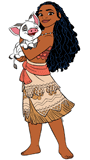 Moana holding Pua in her arms