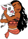 Moana hugging Pua