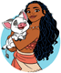 Moana holding Pua in her arms