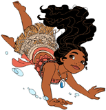Moana swimming underwater