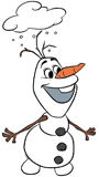 Olaf with his snow cloud overhead