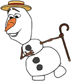 Olaf with hat and cane in summer