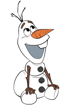 Olaf sitting down, smiling