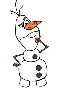 Olaf looking thoughtful or puzzled