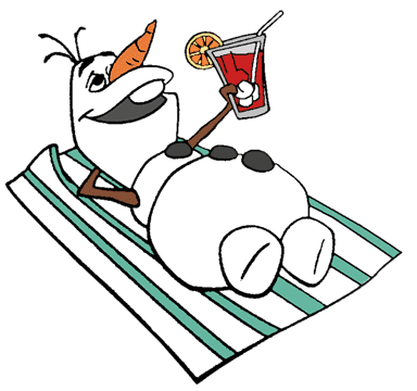 Olaf on the beach in summer