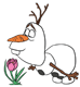 Olaf smelling flower