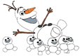 Olaf carried by snowgies