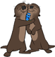 Dory, otters hugging
