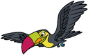 Pico the toucan flying