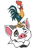 Pua with Heihei on his head